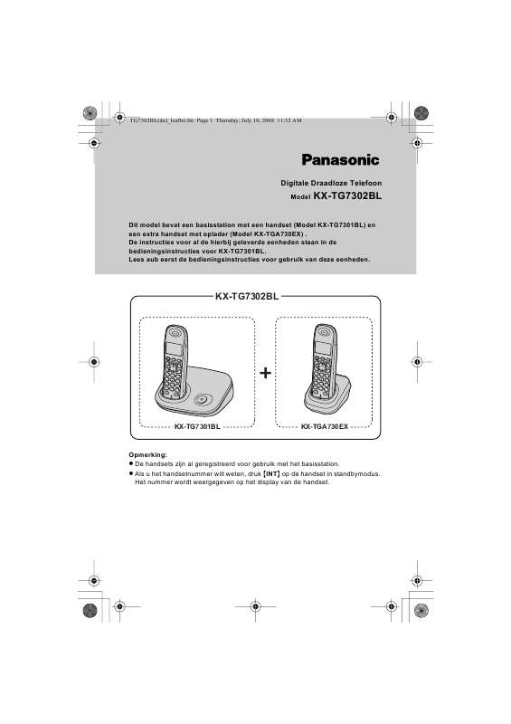 Guide utilisation PANASONIC KX-TG7302BL  de la marque PANASONIC