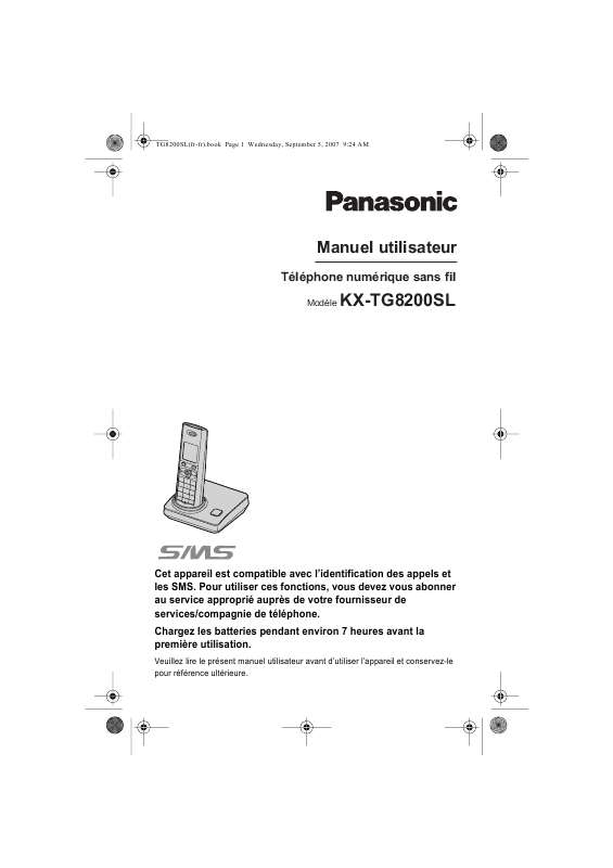 Guide utilisation PANASONIC KX-TG8200SL  de la marque PANASONIC