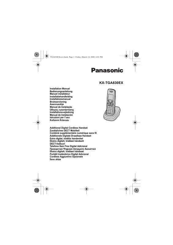 Guide utilisation PANASONIC KX-TGA830EX  de la marque PANASONIC