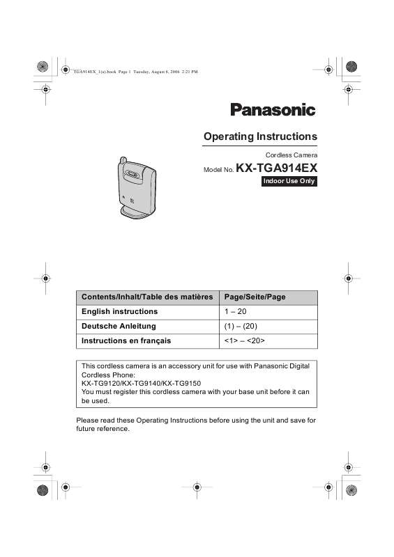Guide utilisation PANASONIC KX-TGA914EX  de la marque PANASONIC