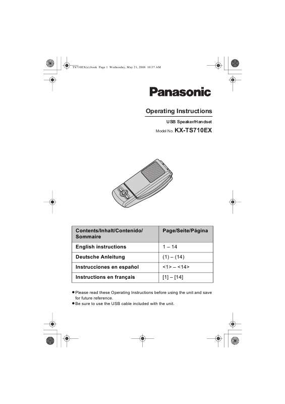 Guide utilisation PANASONIC KX-TS710EX  de la marque PANASONIC