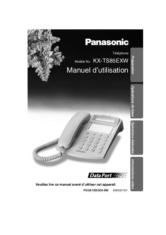 Guide utilisation PANASONIC KX-TS85  de la marque PANASONIC