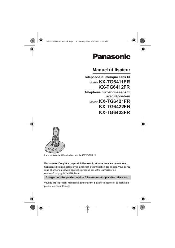 Guide utilisation PANASONIC KX-TG6411FR  de la marque PANASONIC
