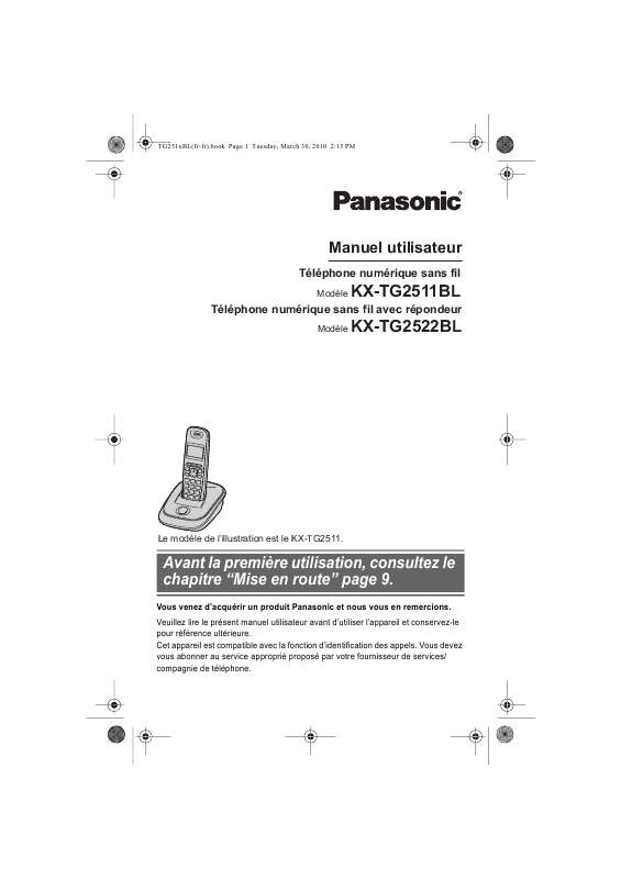 Guide utilisation PANASONIC KXTG2511BL  de la marque PANASONIC