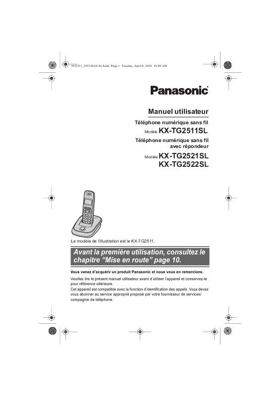 Guide utilisation PANASONIC KXTG2521SL  de la marque PANASONIC