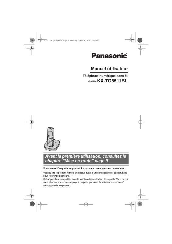 Guide utilisation PANASONIC KXTG5511BL  de la marque PANASONIC