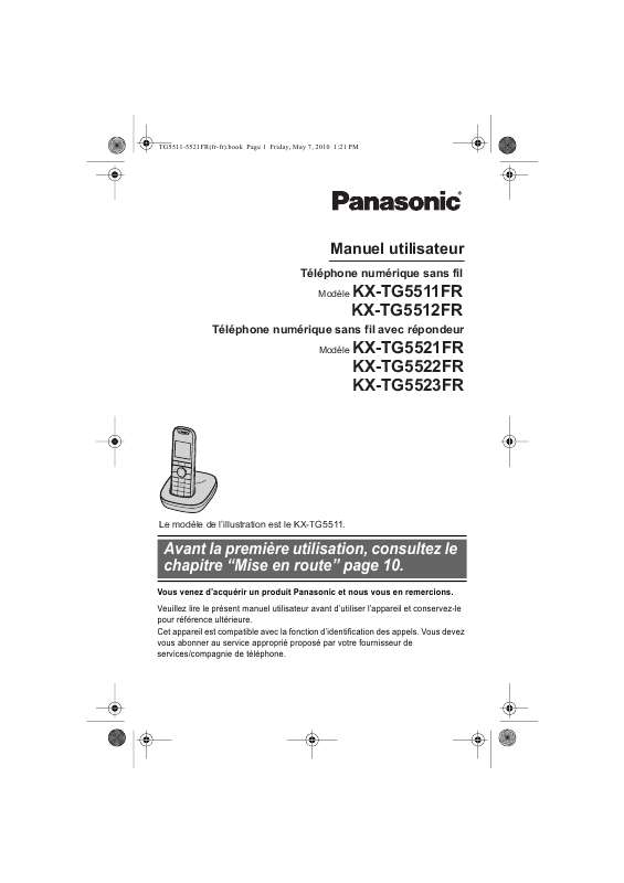 Guide utilisation PANASONIC KXTG5511FR  de la marque PANASONIC