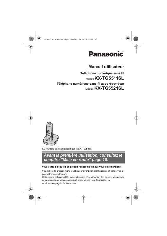 Guide utilisation PANASONIC KXTG5511SL  de la marque PANASONIC