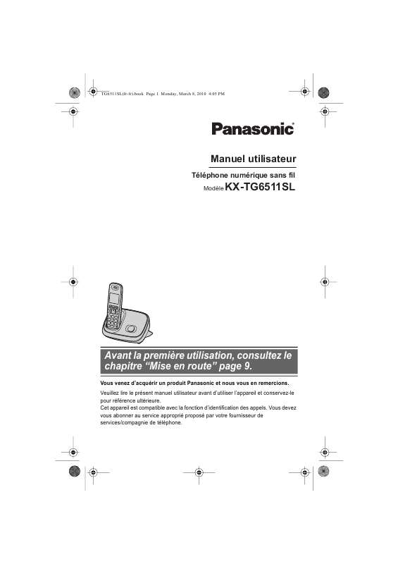 Guide utilisation PANASONIC KXTG6511SL  de la marque PANASONIC