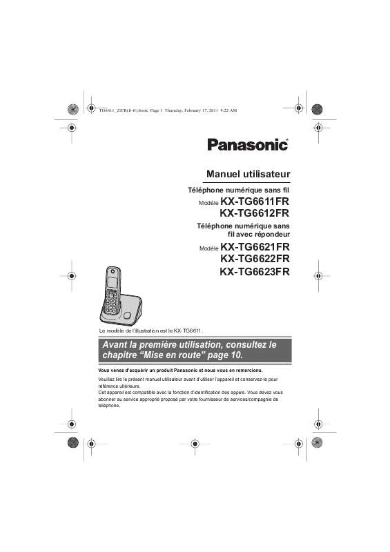 Guide utilisation PANASONIC KX-TG6611FR  de la marque PANASONIC