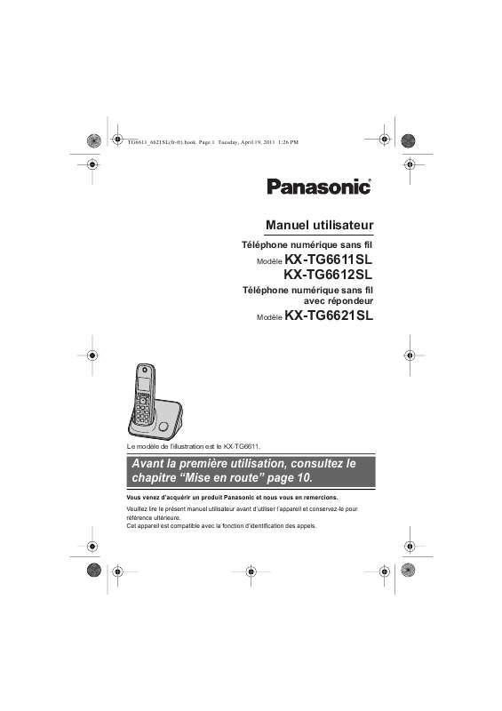 Guide utilisation PANASONIC KX-TG6611SL  de la marque PANASONIC