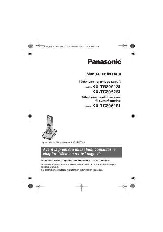 Guide utilisation PANASONIC KX-TG8051SL  de la marque PANASONIC