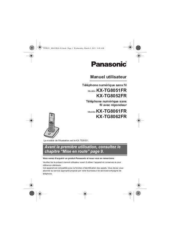 Guide utilisation PANASONIC KX-TG8052FR  de la marque PANASONIC