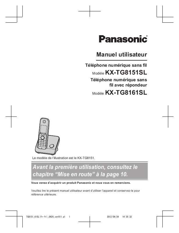 Guide utilisation PANASONIC KX-TG8151SL  de la marque PANASONIC