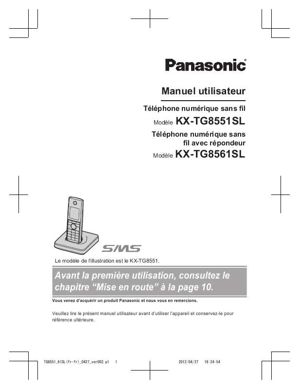 Guide utilisation PANASONIC KX-TG8551SL  de la marque PANASONIC