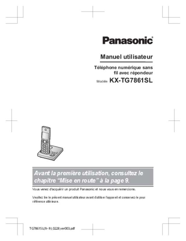 Guide utilisation PANASONIC KX-TG7861SL  de la marque PANASONIC