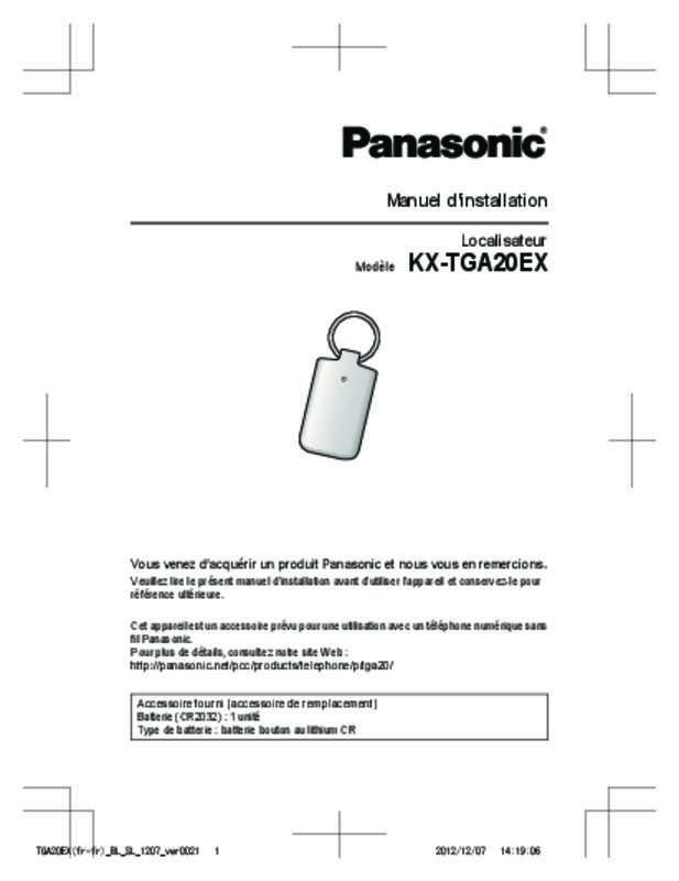 Guide utilisation PANASONIC KX-TGA20EX  de la marque PANASONIC