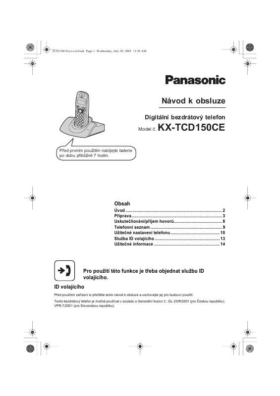 Guide utilisation PANASONIC KXTCD150CE  de la marque PANASONIC