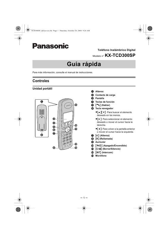 Guide utilisation PANASONIC KXTCD300SP  de la marque PANASONIC