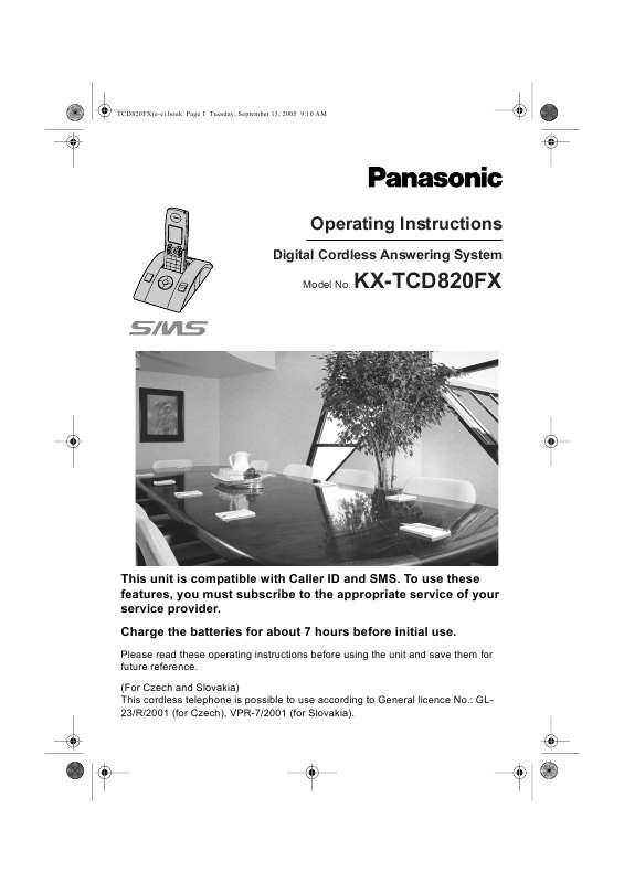 Guide utilisation PANASONIC KXTCD820FX  de la marque PANASONIC