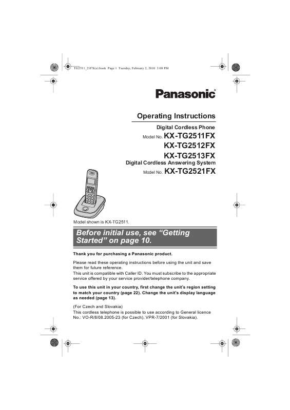 Guide utilisation PANASONIC KXTG2511FX  de la marque PANASONIC