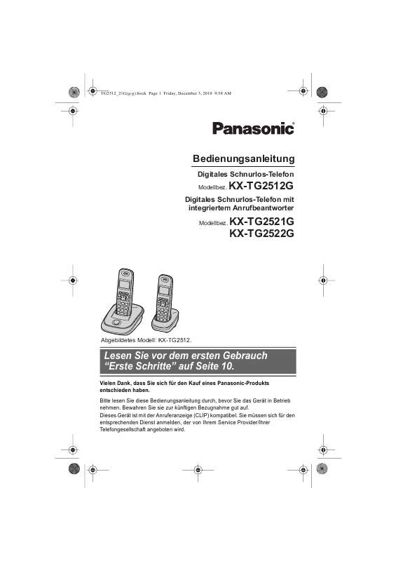 Guide utilisation PANASONIC KXTG2522G  de la marque PANASONIC