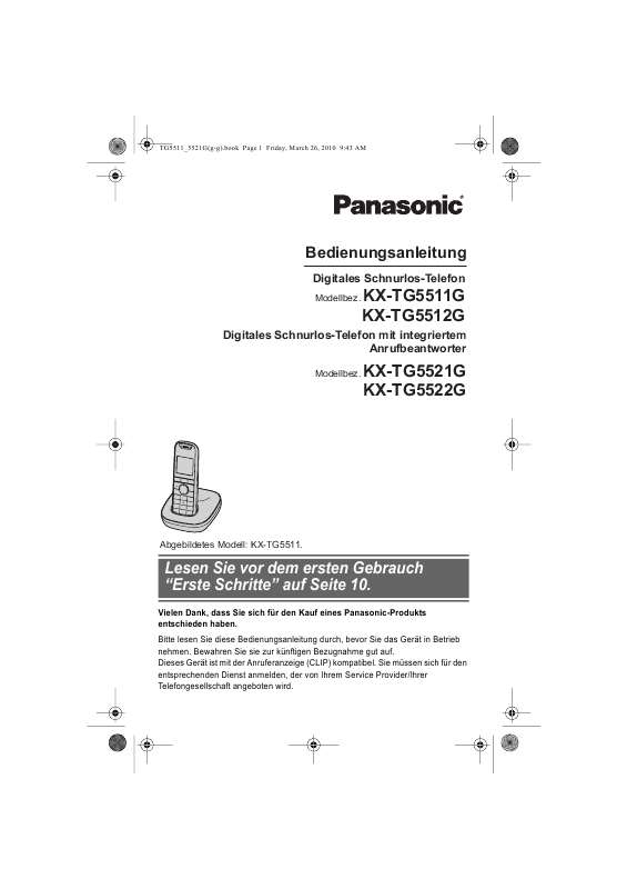 Guide utilisation PANASONIC KXTG5512G  de la marque PANASONIC