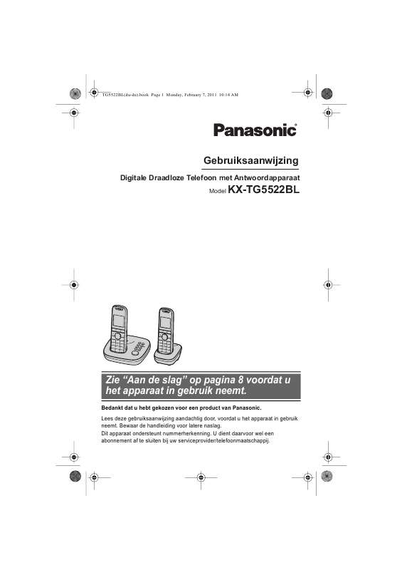 Guide utilisation PANASONIC KXTG5522BL  de la marque PANASONIC