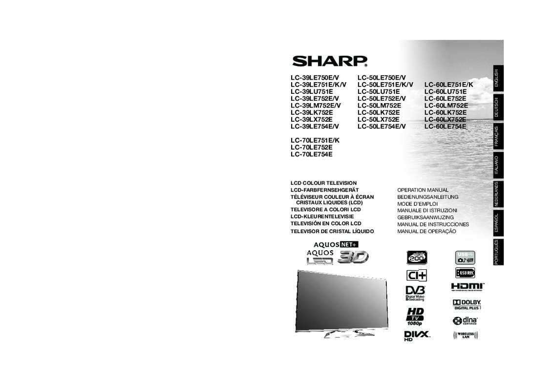 Guide utilisation SHARP LC-XXL75XX  de la marque SHARP