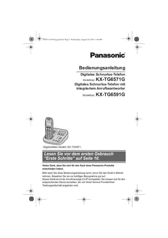 Guide utilisation PANASONIC KXTG6571G  de la marque PANASONIC