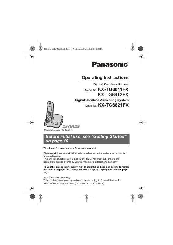 Guide utilisation PANASONIC KXTG6611FX  de la marque PANASONIC