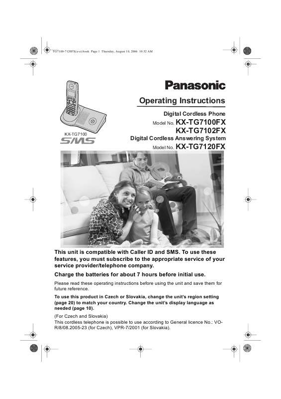 Guide utilisation PANASONIC KXTG7100FX  de la marque PANASONIC