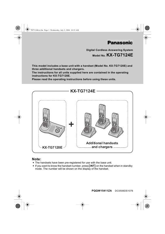 Guide utilisation PANASONIC KXTG7102E  de la marque PANASONIC