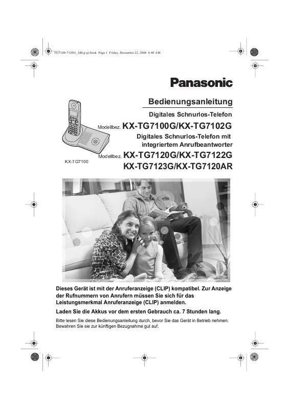 Guide utilisation PANASONIC KXTG7122G  de la marque PANASONIC