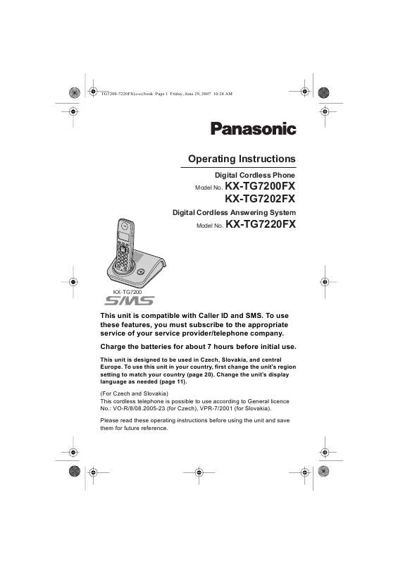 Guide utilisation PANASONIC KXTG7200FX  de la marque PANASONIC