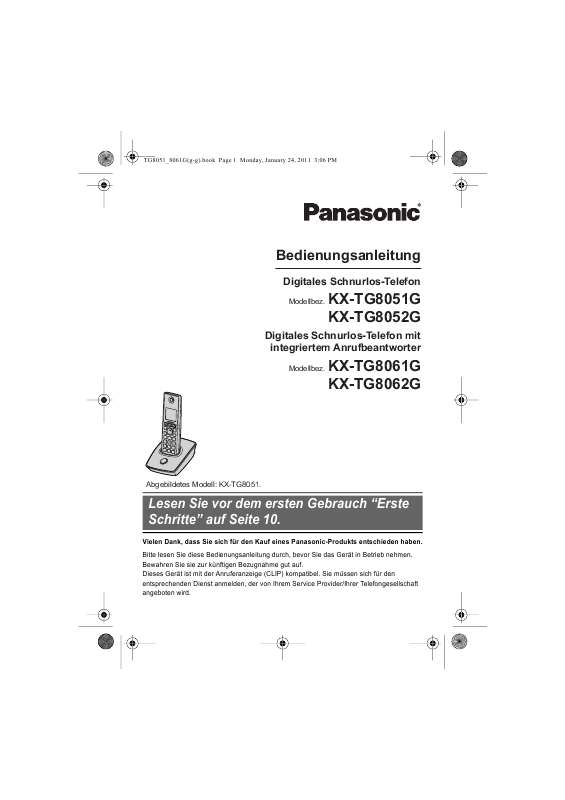 Guide utilisation PANASONIC KXTG8052G  de la marque PANASONIC