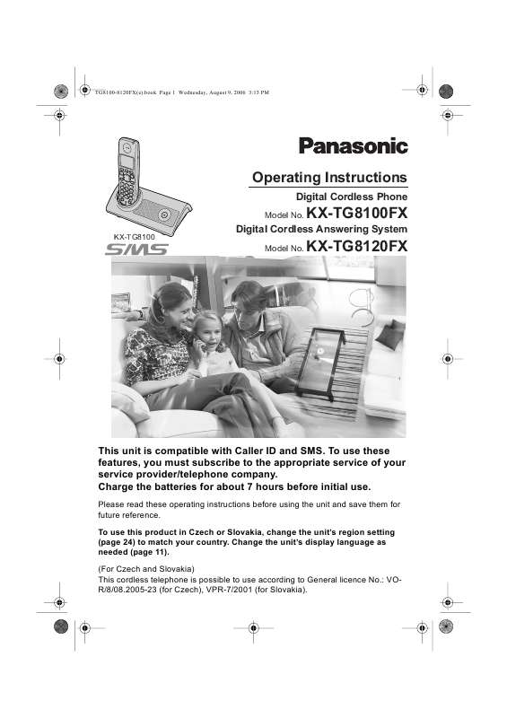 Guide utilisation PANASONIC KXTG8100FX  de la marque PANASONIC