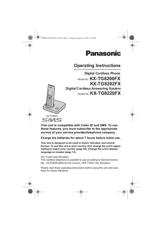 Guide utilisation PANASONIC KXTG8200FX  de la marque PANASONIC