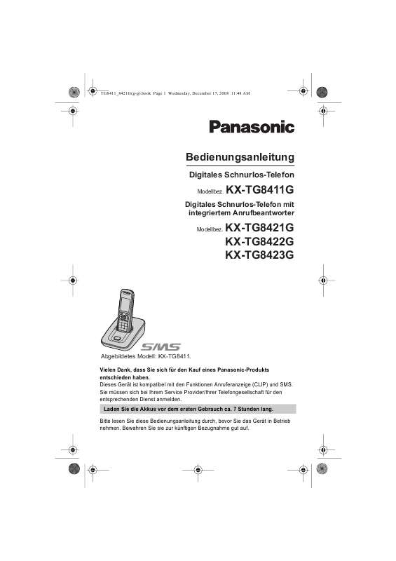 Guide utilisation PANASONIC KXTG8422G  de la marque PANASONIC