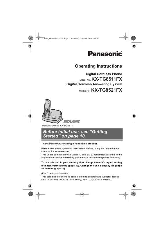 Guide utilisation PANASONIC KXTG8511FX  de la marque PANASONIC