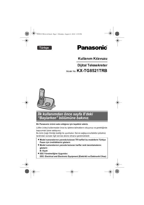 Guide utilisation PANASONIC KXTG8521TR  de la marque PANASONIC