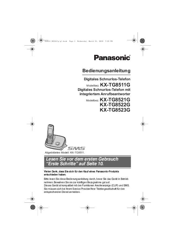 Guide utilisation PANASONIC KXTG8522G  de la marque PANASONIC
