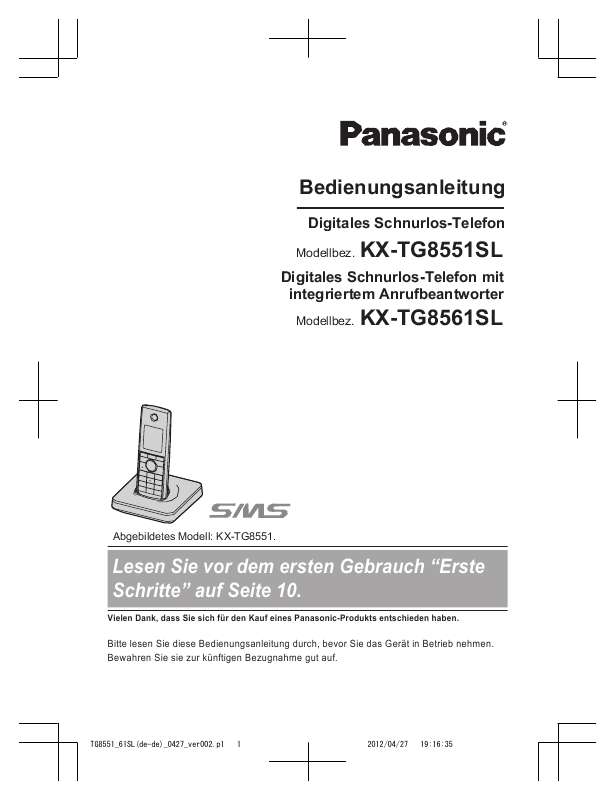 Guide utilisation PANASONIC KXTG8561SLB  de la marque PANASONIC