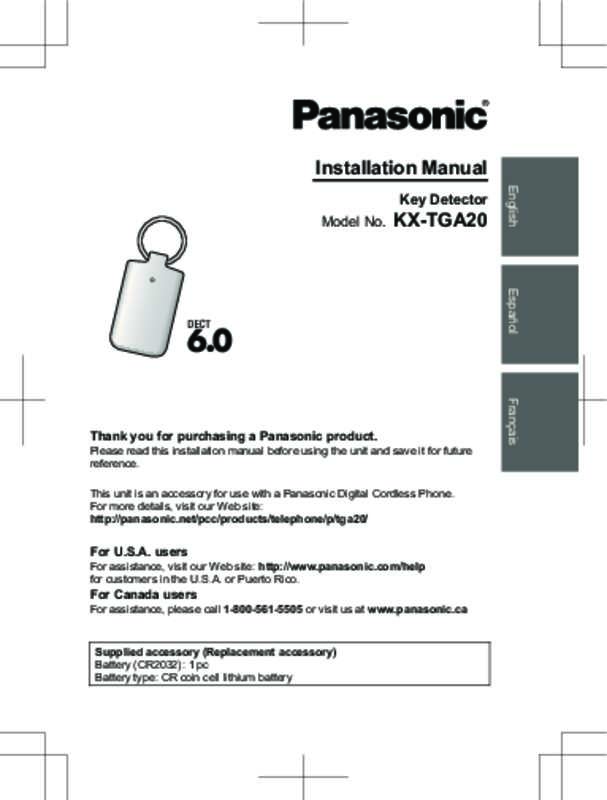 Guide utilisation PANASONIC KXTGA20  de la marque PANASONIC