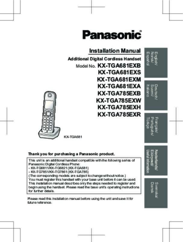 Guide utilisation PANASONIC KXTGA785EX  de la marque PANASONIC