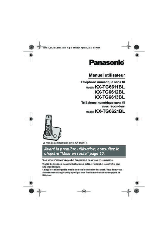 Guide utilisation PANASONIC KX-TG6611BL  de la marque PANASONIC