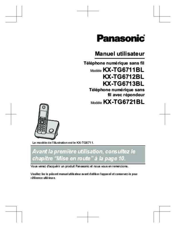 Guide utilisation PANASONIC KX-TG6712BL  de la marque PANASONIC