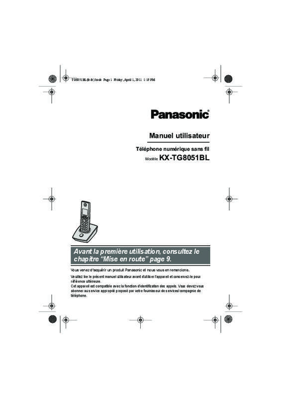 Guide utilisation PANASONIC KX-TG8051BL  de la marque PANASONIC