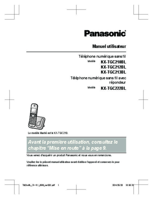 Guide utilisation PANASONIC KX-TGC210BL  de la marque PANASONIC