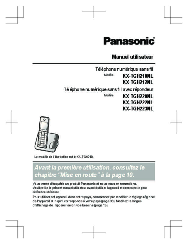 Guide utilisation PANASONIC KX-TGH210NL  de la marque PANASONIC